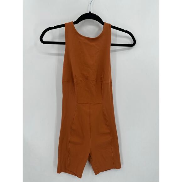 Nike Yoga Dri-Fit Luxe One Piece Jumpsuit DX1725-246 Orange Clay Size XS - Picture 4 of 9